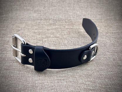 1.5" Leather Cuff with a D-ring and Stainless Steel Hardware