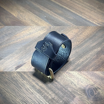 1.5" Leather Cuff with a D-ring and Solid Brass Hardware
